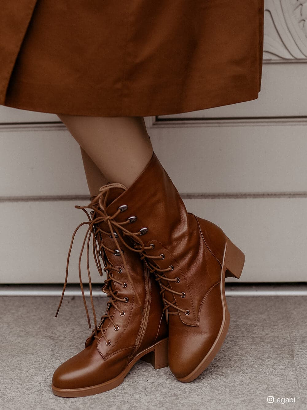 Vintage Martin Boots - Soft Vegan Leather - Heel: 5cm - Zip