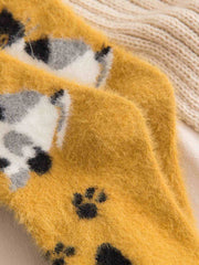 Imitation mink velvet kitten thermal socks