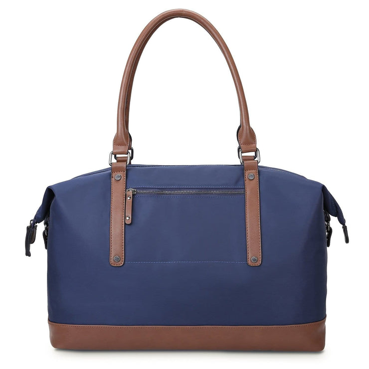 leather weekender bag with trolley sleeve