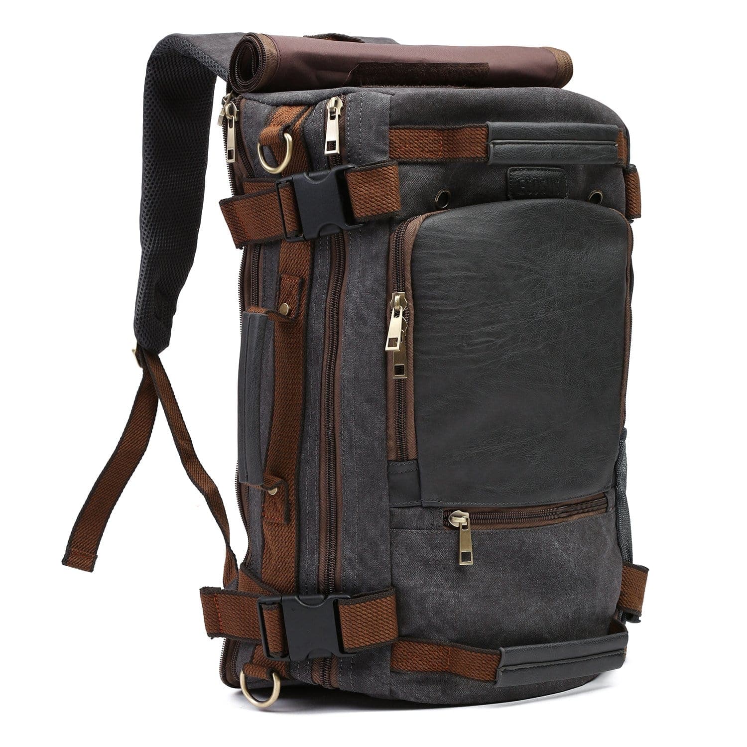 Vintage Canvas Tactical Backpack Multifunctional Shoulder Straps Trave - ECOSUSI