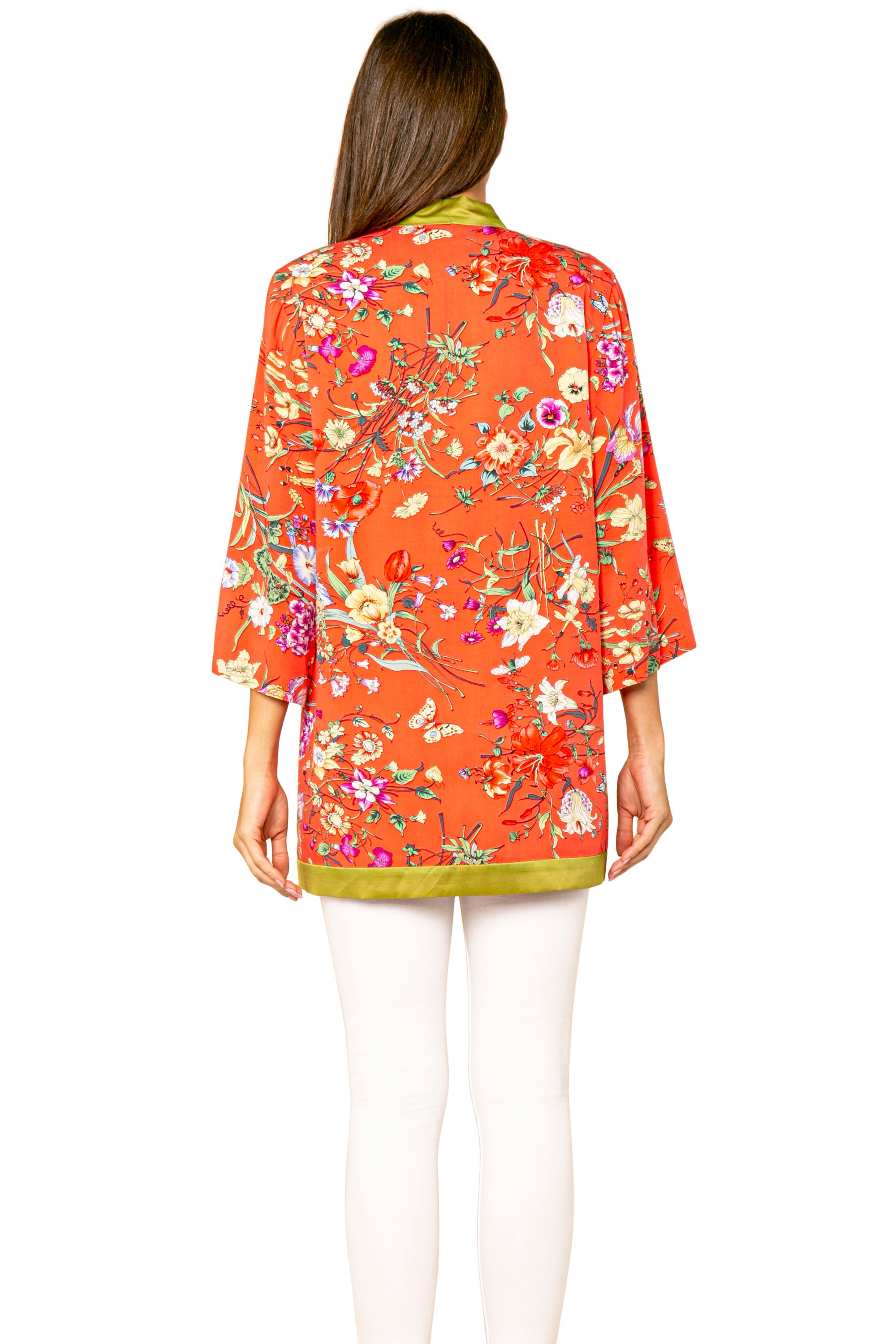 Thomas Floral Pattern Open Kimono