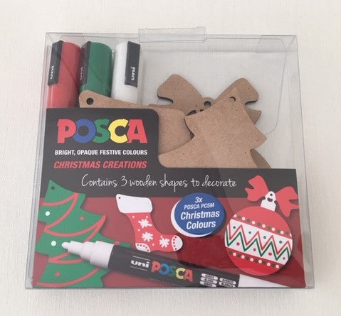 Posca Paint Marker PC-5M 1.8-2.5mm Bullet Tip 3 Piece Christmas Colours Pack