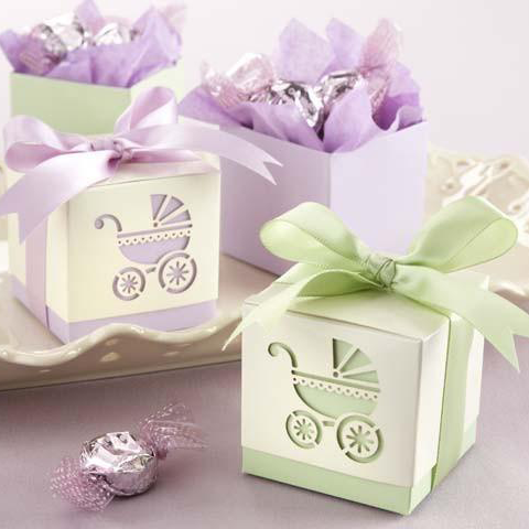 Baby's Day Out Baby Carriage Pram Baby Shower Favour Box in Purple (10 Pcs) - AUSTRALIAN FAVORS