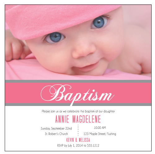 Baby S 1st Birthday Baptism Christening Personalised Invitation Card