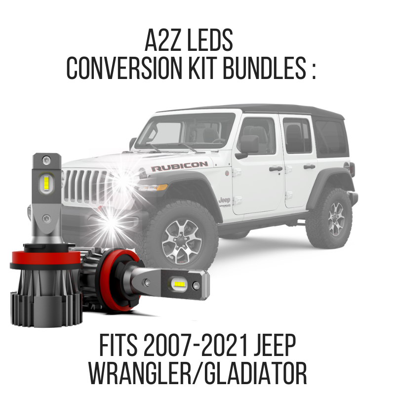 Fits Jeep Wrangler/Gladiator 2007-2022 LED Conversion Kit Bundles - Fr –  A2Z LEDS