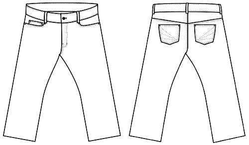 halfmoon 101 JEANS | line drawing | PDF sewing pattern