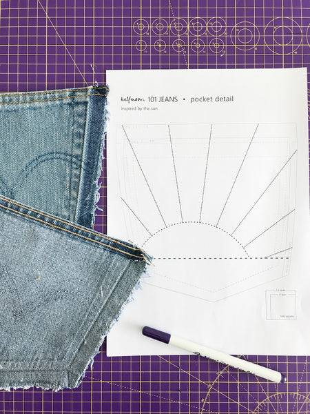 halfmoon 101 JEANS | back pocket designs