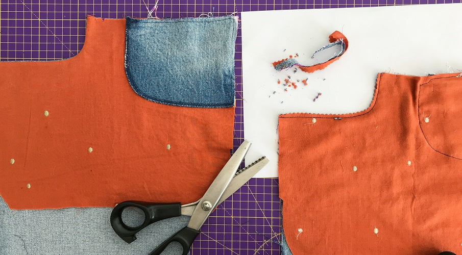 halfmoon 101 JEANS | sew along front pockets and back yokes