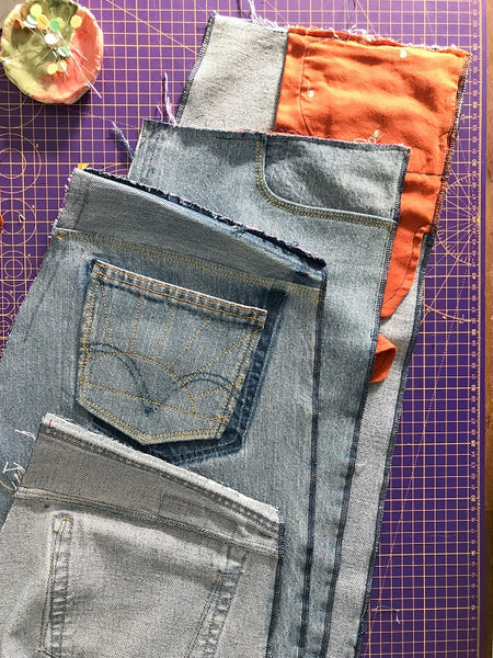 halfmoon 101 JEANS | sew along front pockets and back yokes