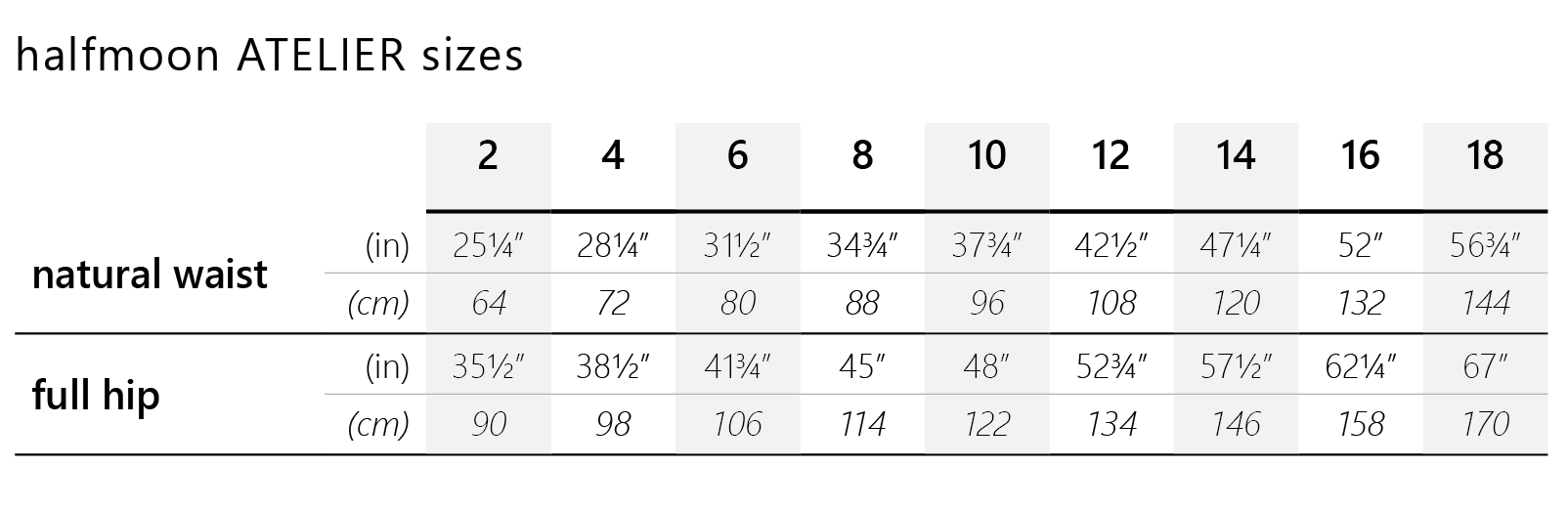 halfmoon ATELIER | sizing table