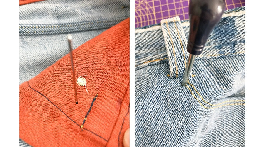 halfmoon 101 jeans sew along beltloops waistband hardware