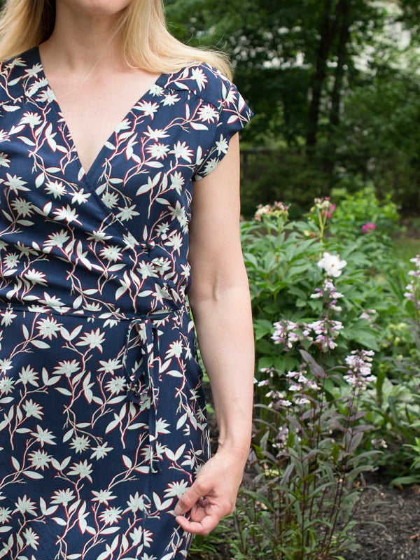 maxi wrap dress VONDEL | pattern hack | A Happy Stitch + halfmoon ATELIER