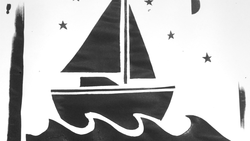 sailboat screenprint