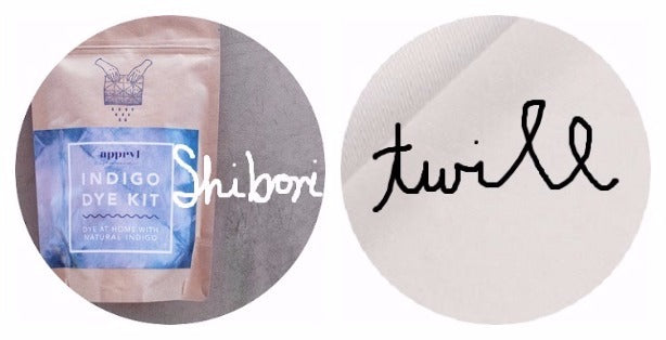 shibori indigo dye + white twill