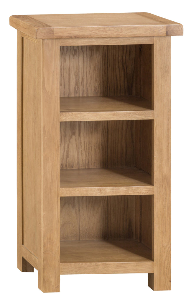 Oakhampton Oak Low Narrow Bookcase Classic Or Limed Oak Finish