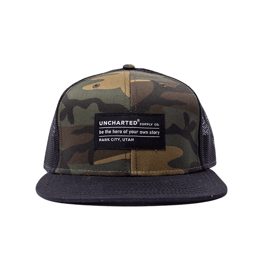 Slogan Patch - Camo 6-Panel Mesh Trucker Hat