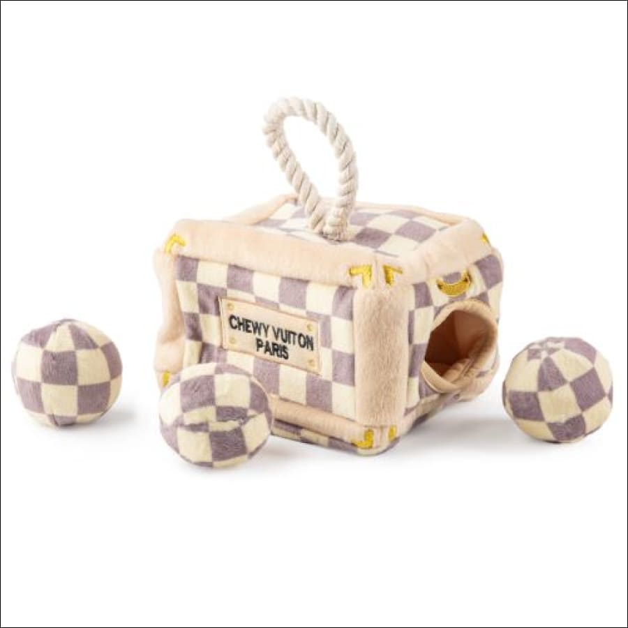 White Chewy Vuiton Bone Toy - D.O.G Pet Boutique