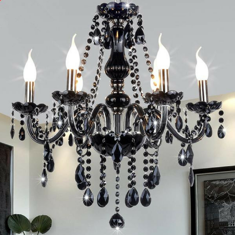 black crystal chandelier replacement parts