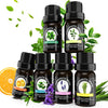 Essential Oils Set (Top 6) Essential Oils for Diffusers for Home, 100% Pure Natural,Aromatherapy Oils for Sleep,Essential Oils for Skin, Diffuser Oils 6x10ml, Lavender, Eucalyptus, Peppermint, etc.