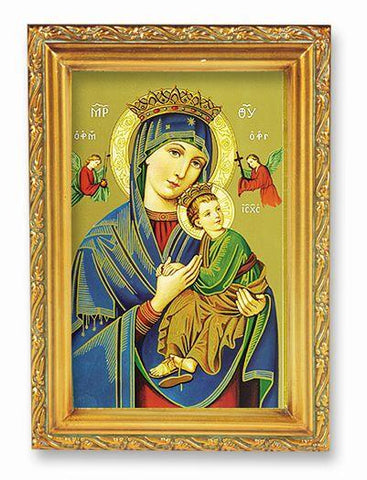 Our Lady of Perpetual Help Picture in Antique Gold Frame - 4