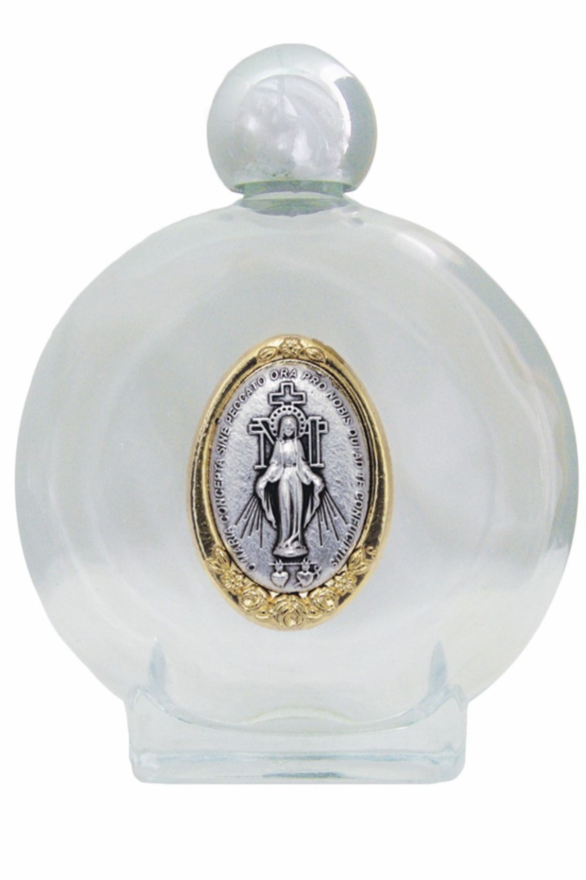 Plastic Bottle for Holy Water with Gold Cross, 2 oz.