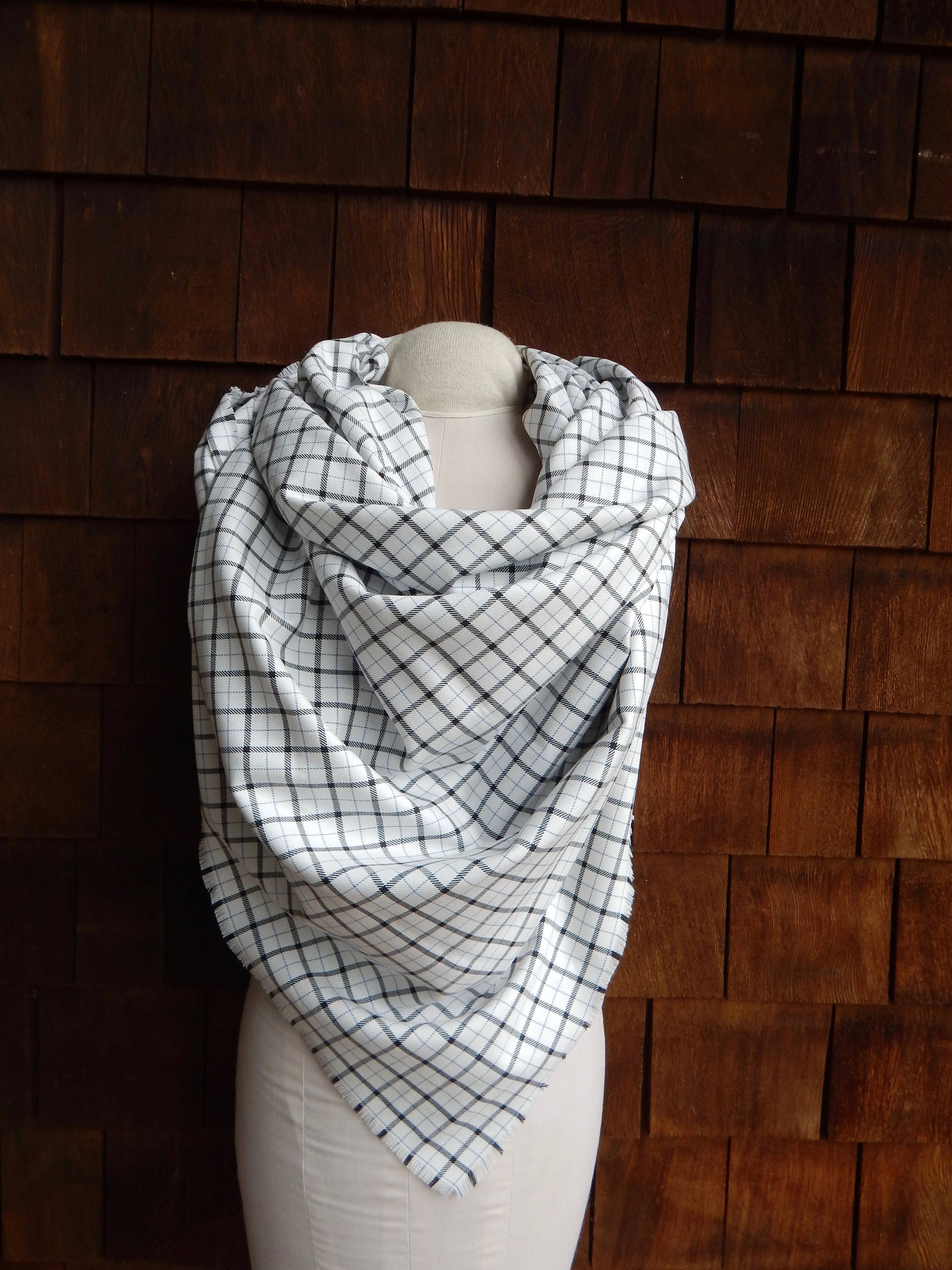 plaid window scarf