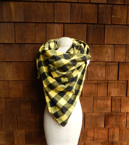 yellow and black plaid scarf