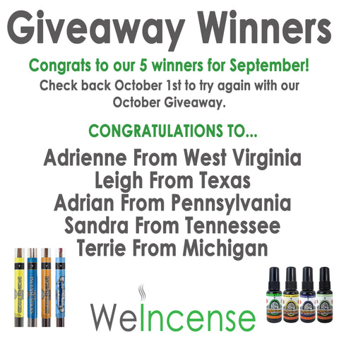 September Giveaway Winners