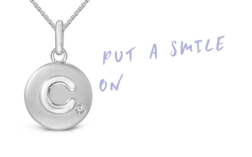 Pure at Birth letter C pendant with necklace
