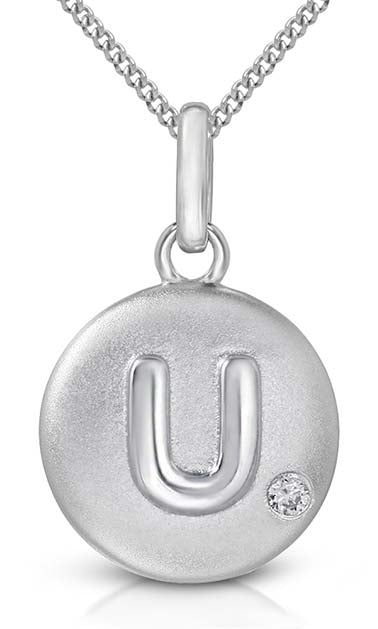 Pure at Birth letter U pendant with necklace
