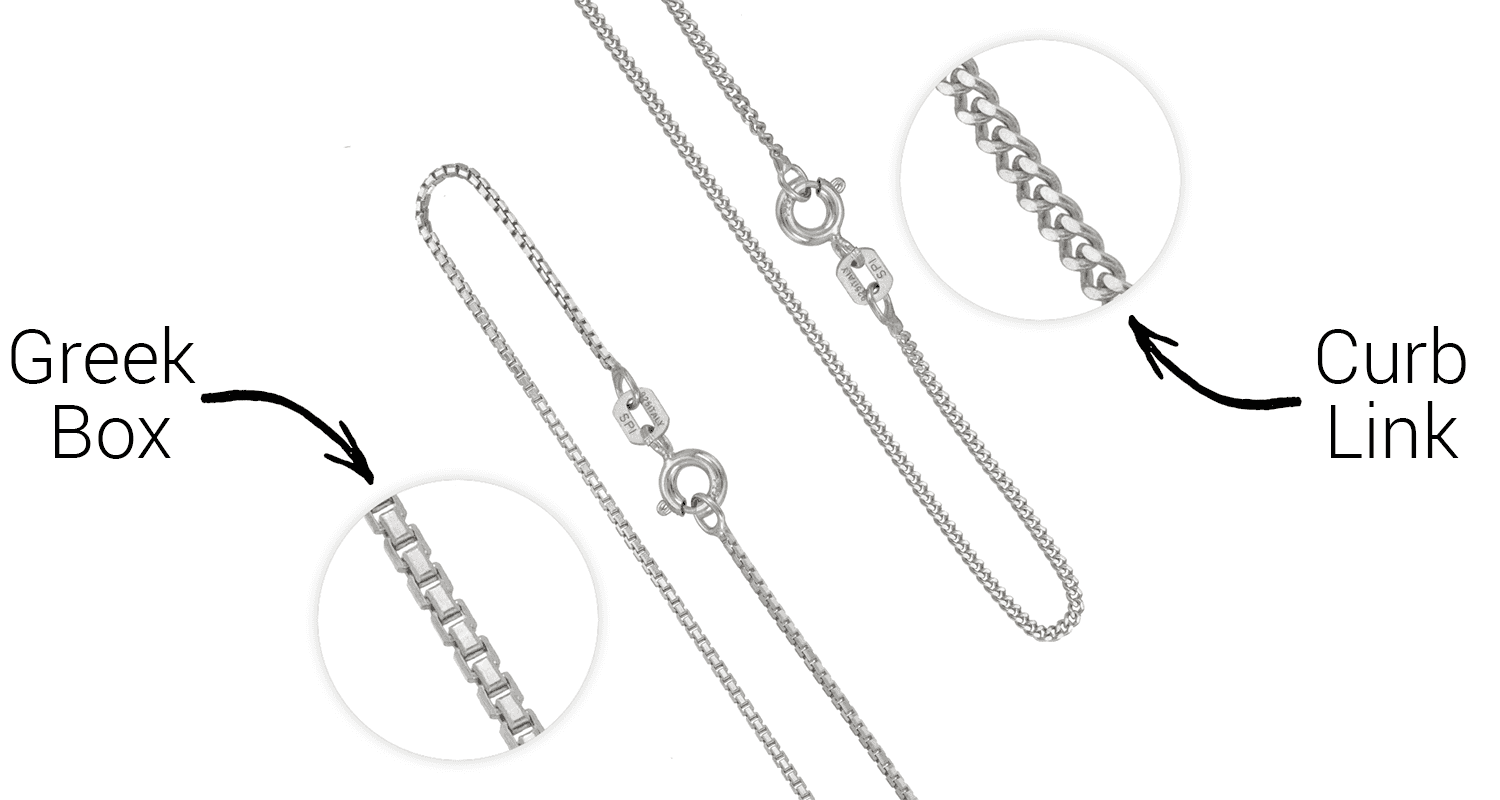 Two styles of sterling silver necklaces
