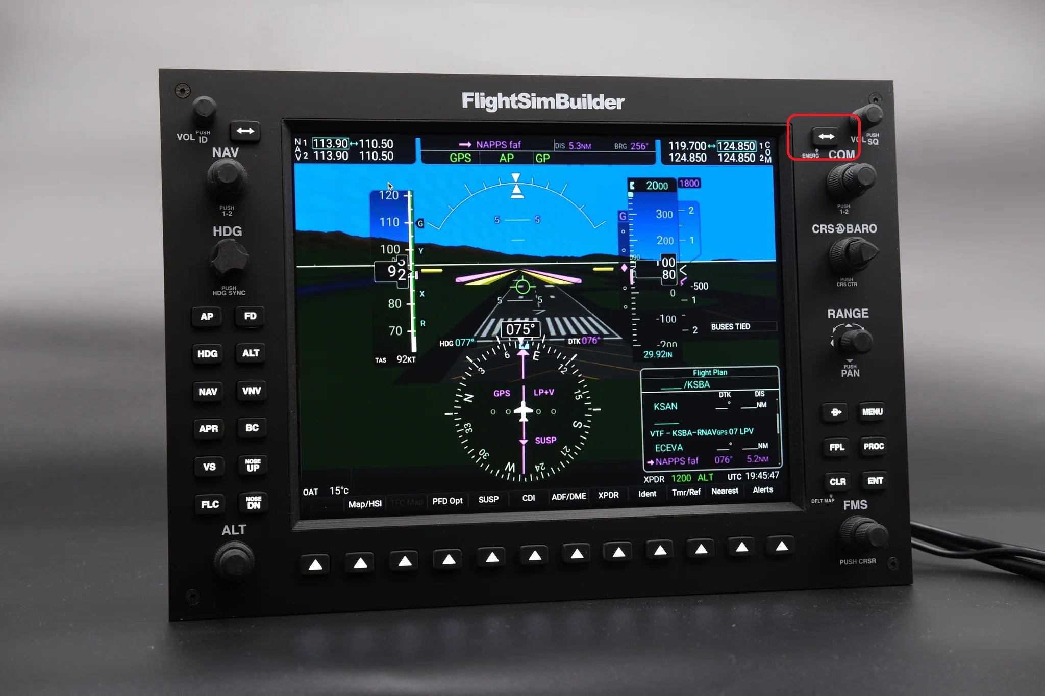 FlightSimBuilder G1000 PFD-MFD swap