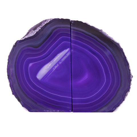 Dyed Purple Agate Bookends
