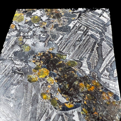 Large Peridot or Olivine Crystals Inside a Pallasite Meteorite from Seymchan