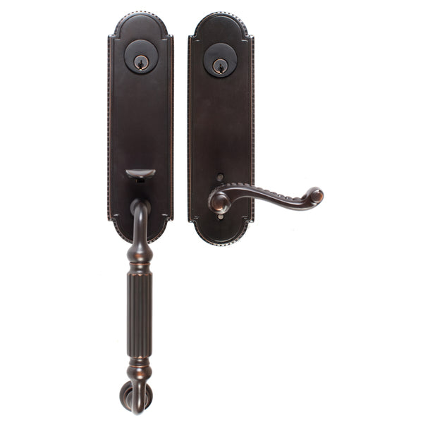 Emtek 4828 Davos Double Cylinder Keyed Entry Brass Modern Handleset