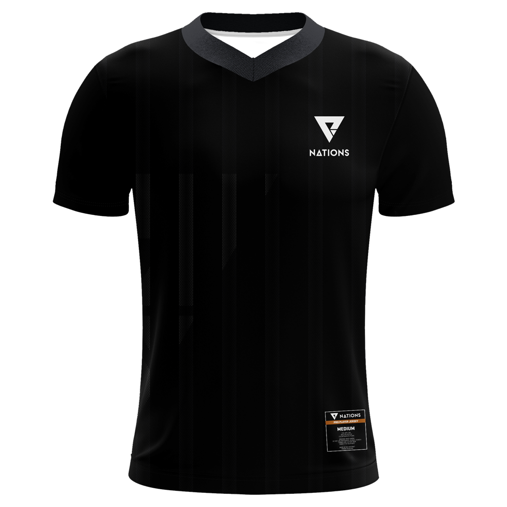 black v neck jersey