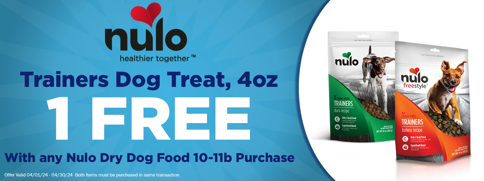 Nulo Trainers 4oz Free with any 10-11lb Nulo Dry Dog Food Purchase