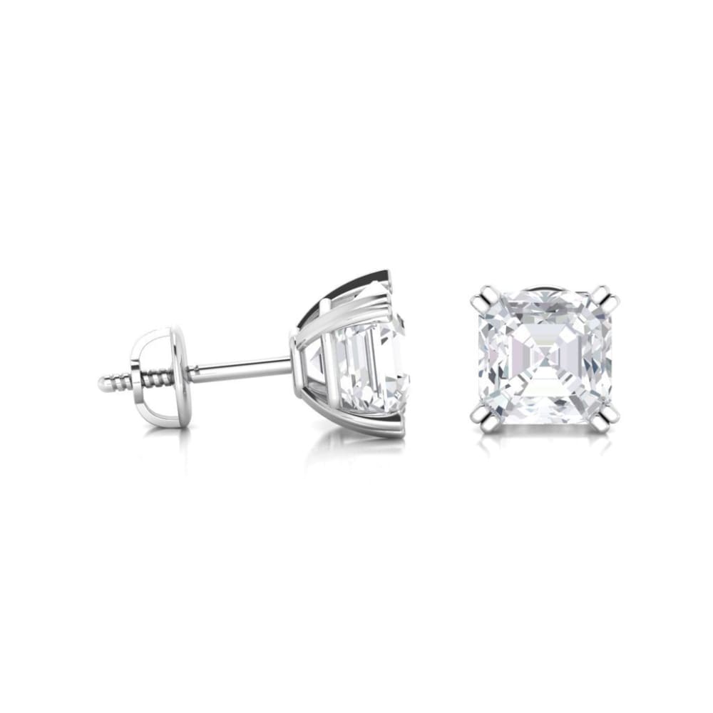 Moissy Fine Jewellery - Earrings ~ 3.80CT Asscher split claw White Gold ...