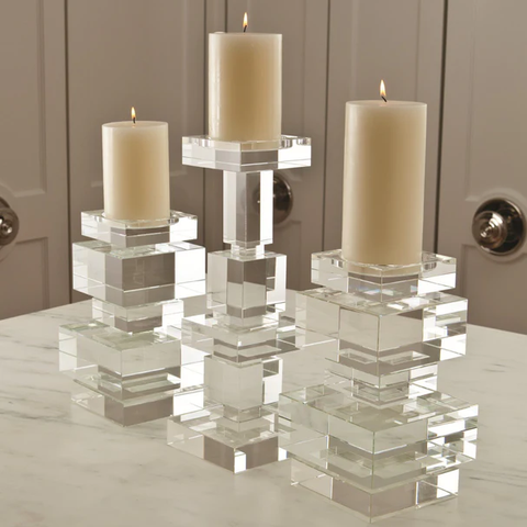 Global Views Brilliant Pillar Candle Holder Short