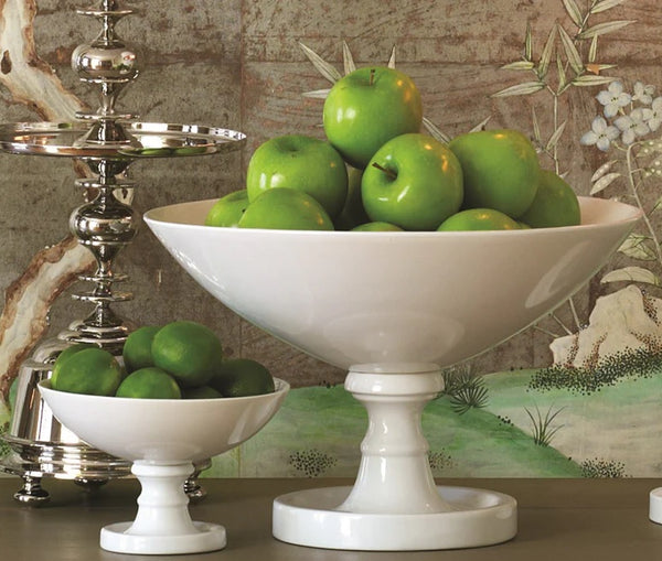 Global Views White Grand Pedestal Bowl Small