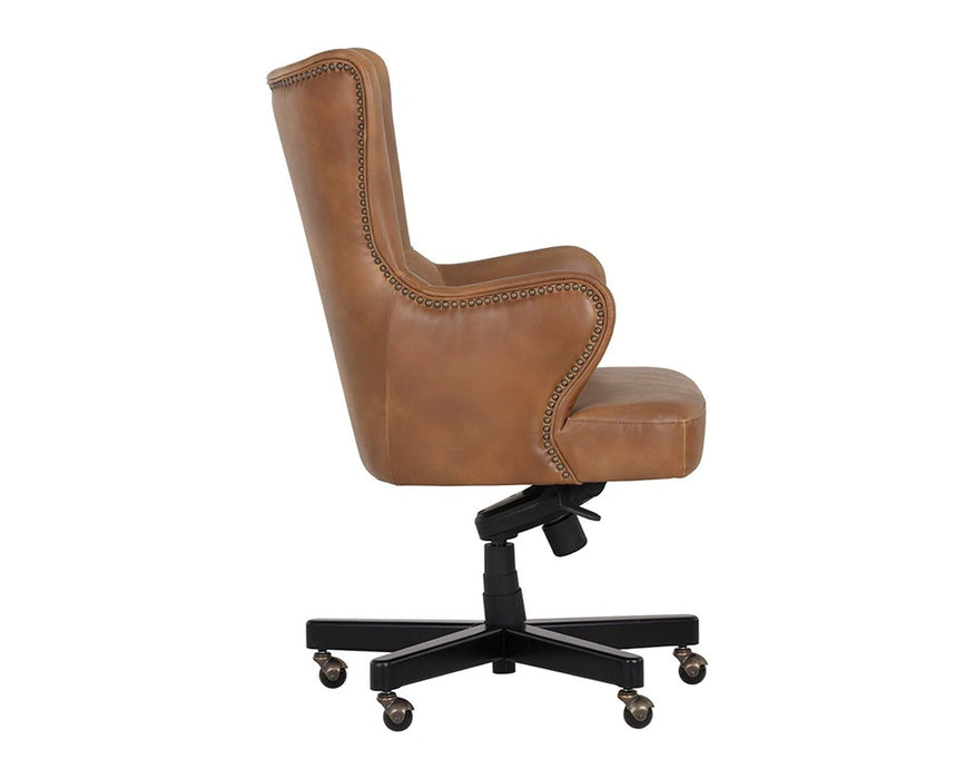 tobacco leather office chair