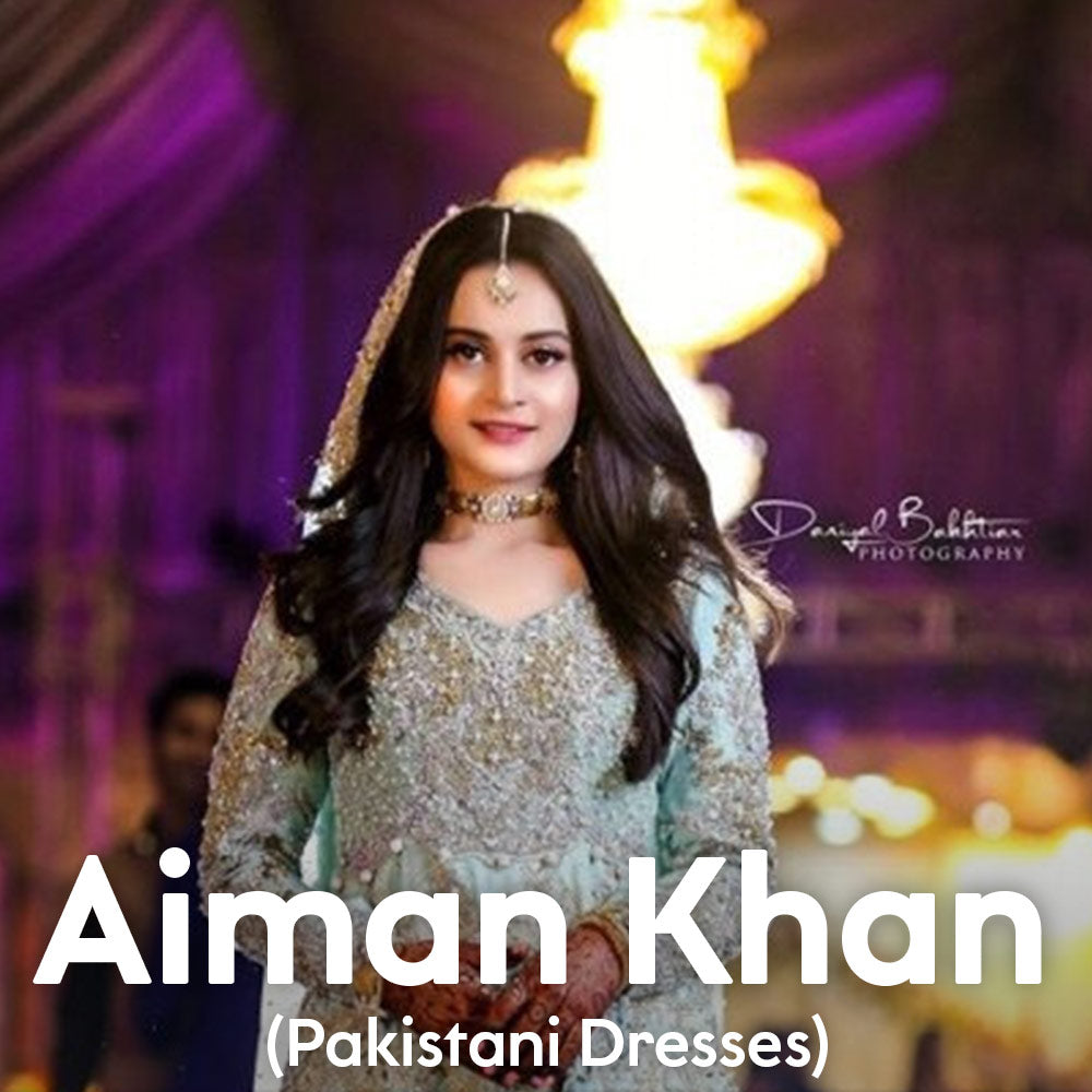 aiman khan engagement dress designer