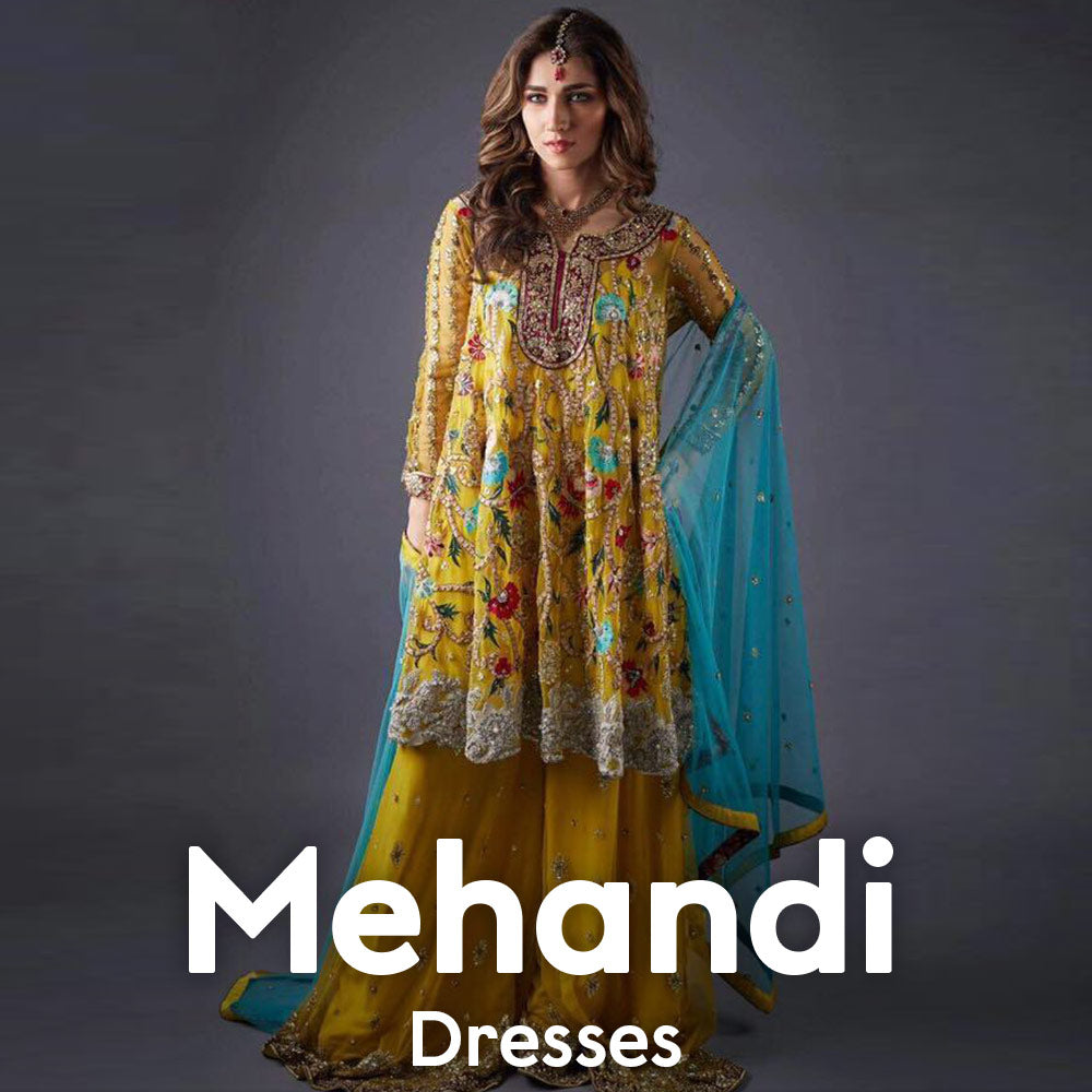 pakistani mehndi dresses with price