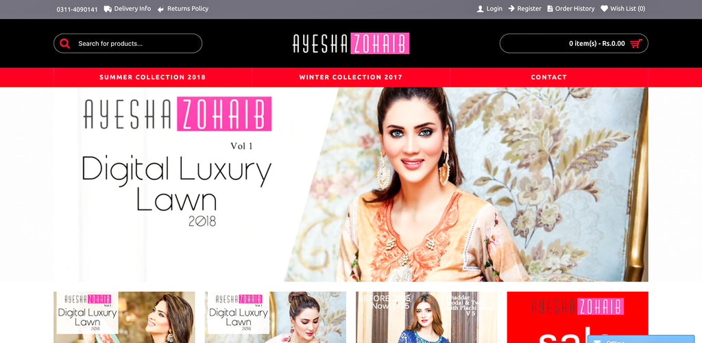 Ayesha Zohaib Lawn Online Shopping in Pakistan