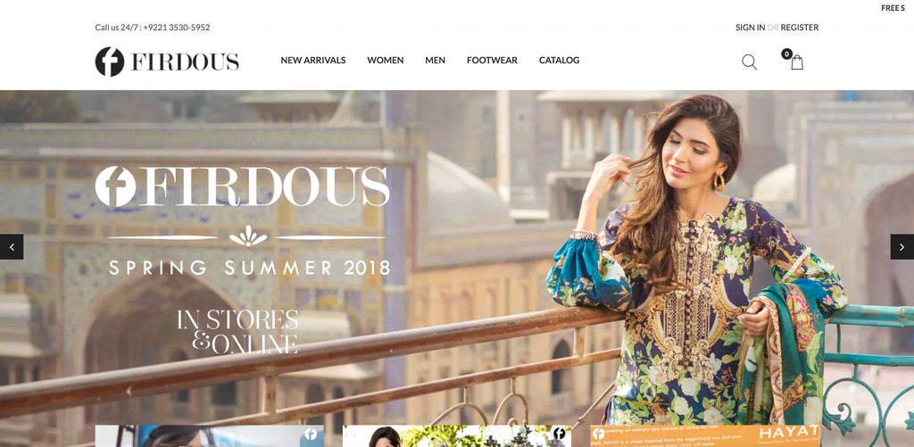 Firdous Lawn Online Shopping in Pakistan
