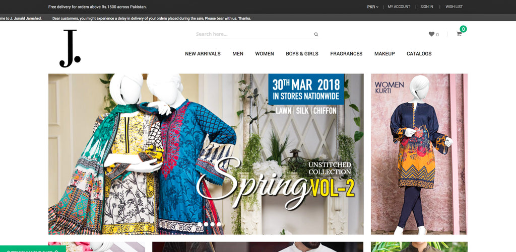 J. Junaid Jamshed Lawn Online Shopping in Pakistan