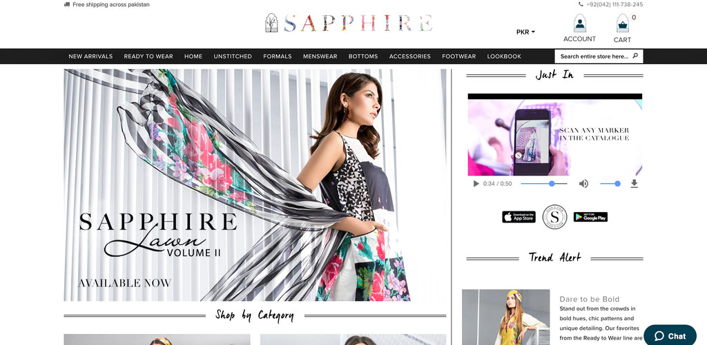 Sapphire Lawn Online Shopping in Pakistan