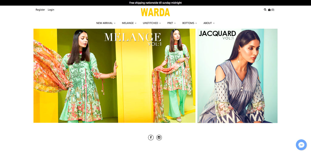 Warda Lawn Online Shopping in Pakistan