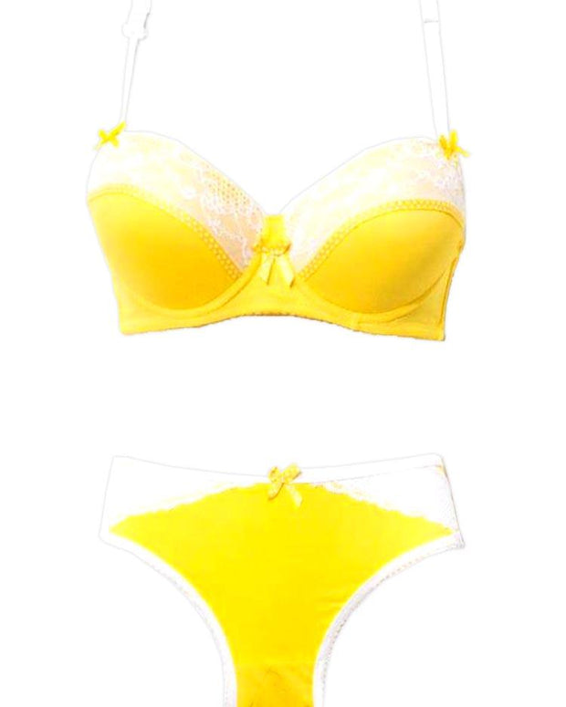 yellow bra panty set