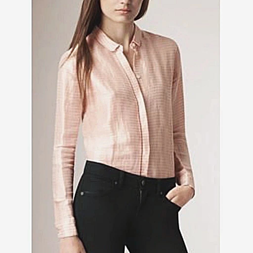 Burberry BRIT Striped Silk-blend Shirt Pink – CHIC Kuwait Luxury Outlet